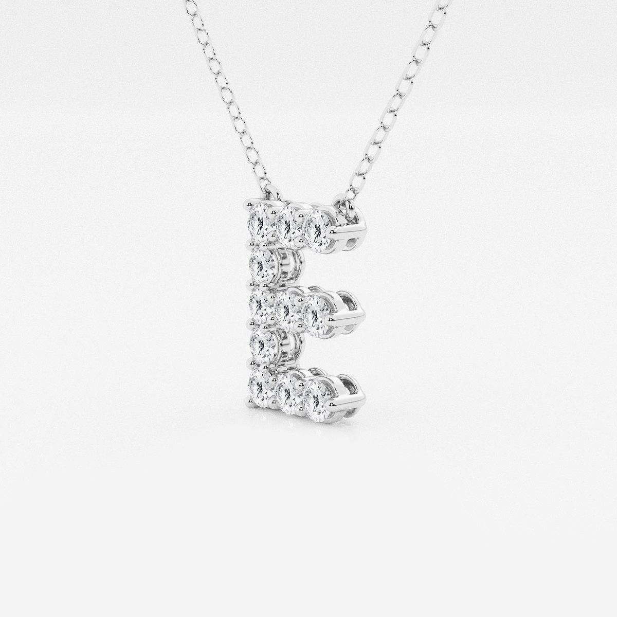 Additional Image 1 for  2/5 ctw Round Lab Grown Diamond Initial E Personalized Pendant