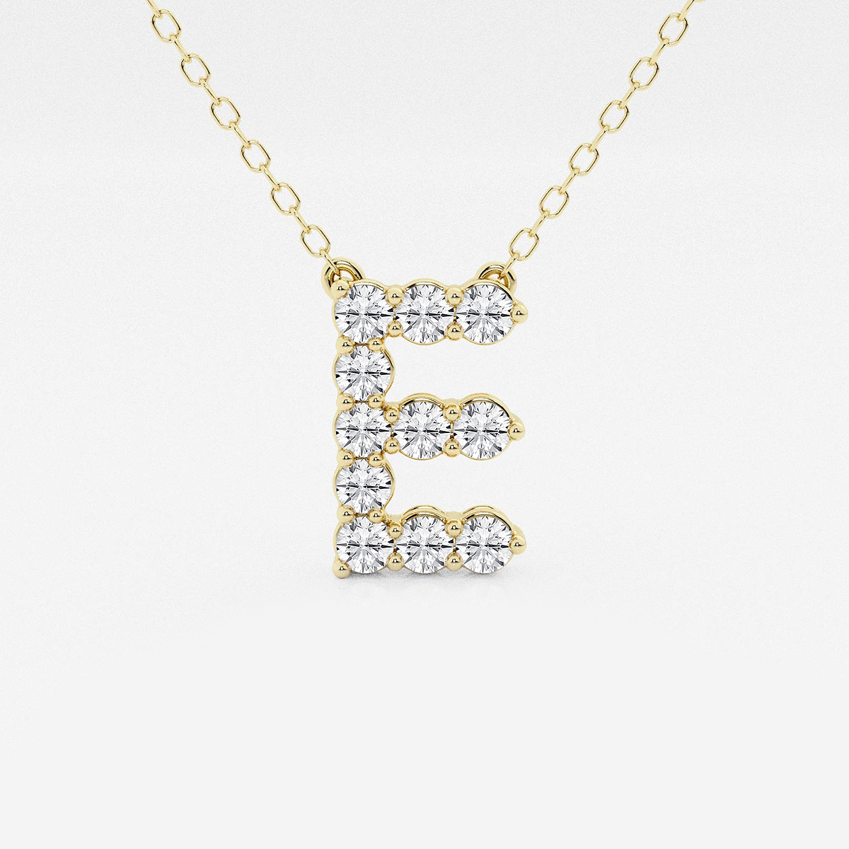 2/5 ctw Round Lab Grown Diamond Initial E Personalized Pendant