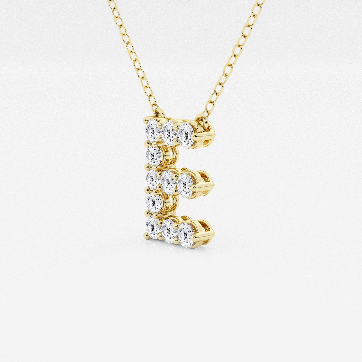 Additional Image 1 for  2/5 ctw Round Lab Grown Diamond Initial E Personalized Pendant