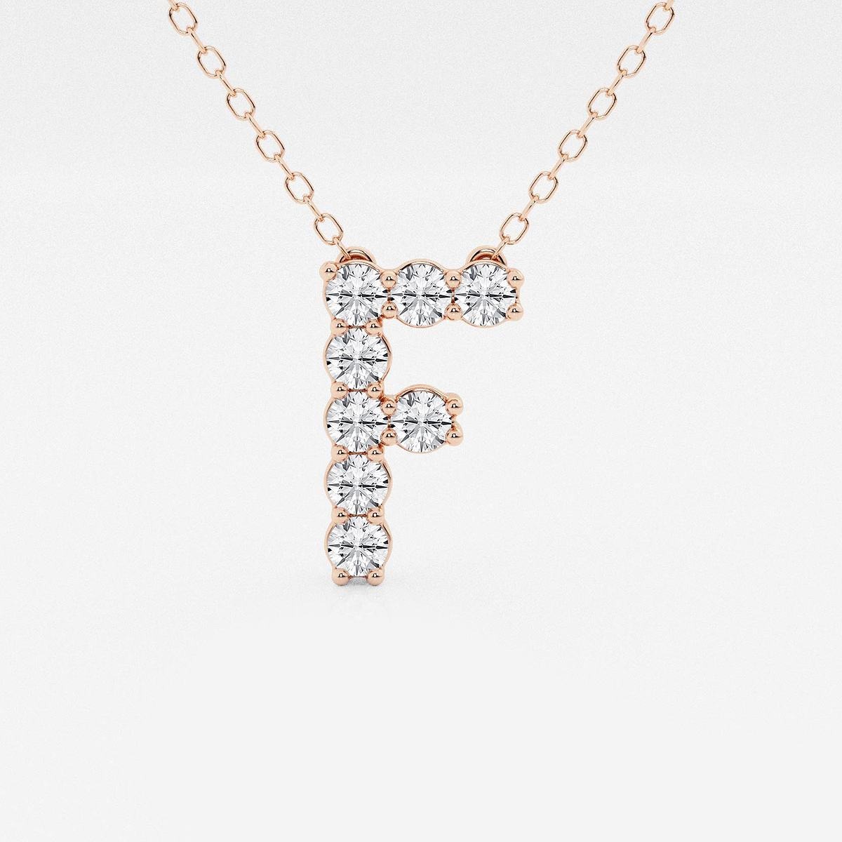 2/5 ctw Round Lab Grown Diamond Initial F Personalized Pendant