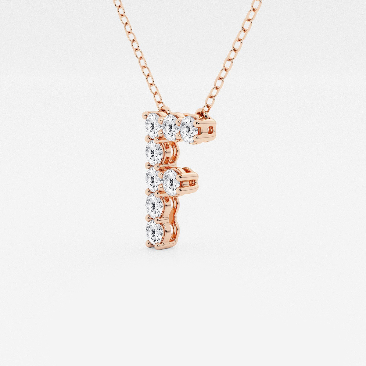 Additional Image 1 for  2/5 ctw Round Lab Grown Diamond Initial F Personalized Pendant