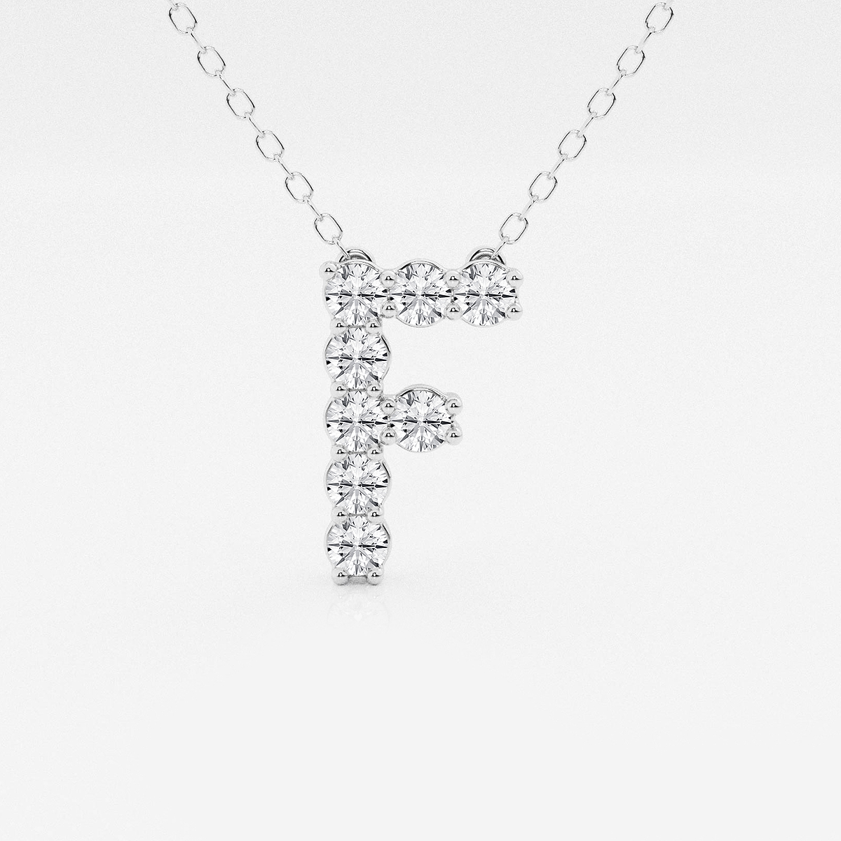 2/5 ctw Round Lab Grown Diamond Initial F Personalized Pendant