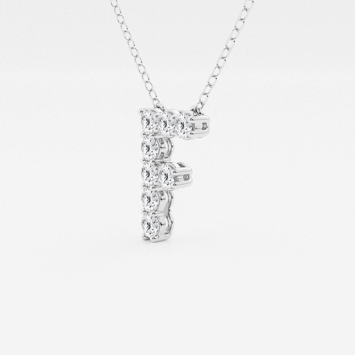 Additional Image 1 for  2/5 ctw Round Lab Grown Diamond Initial F Personalized Pendant