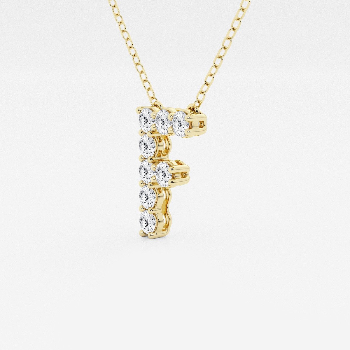 Additional Image 1 for  2/5 ctw Round Lab Grown Diamond Initial F Personalized Pendant
