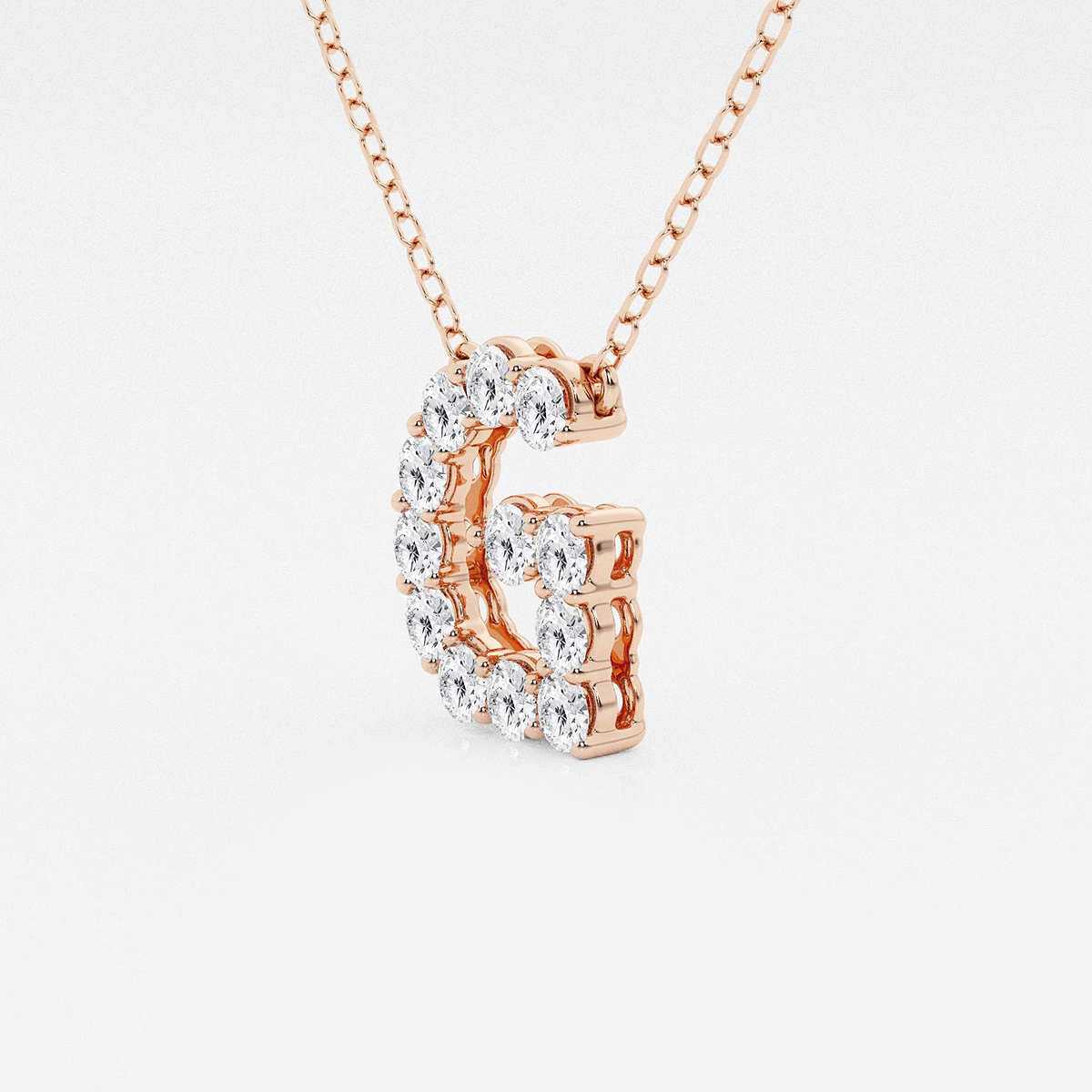 Additional Image 1 for  2/5 ctw Round Lab Grown Diamond Initial G Personalized Pendant