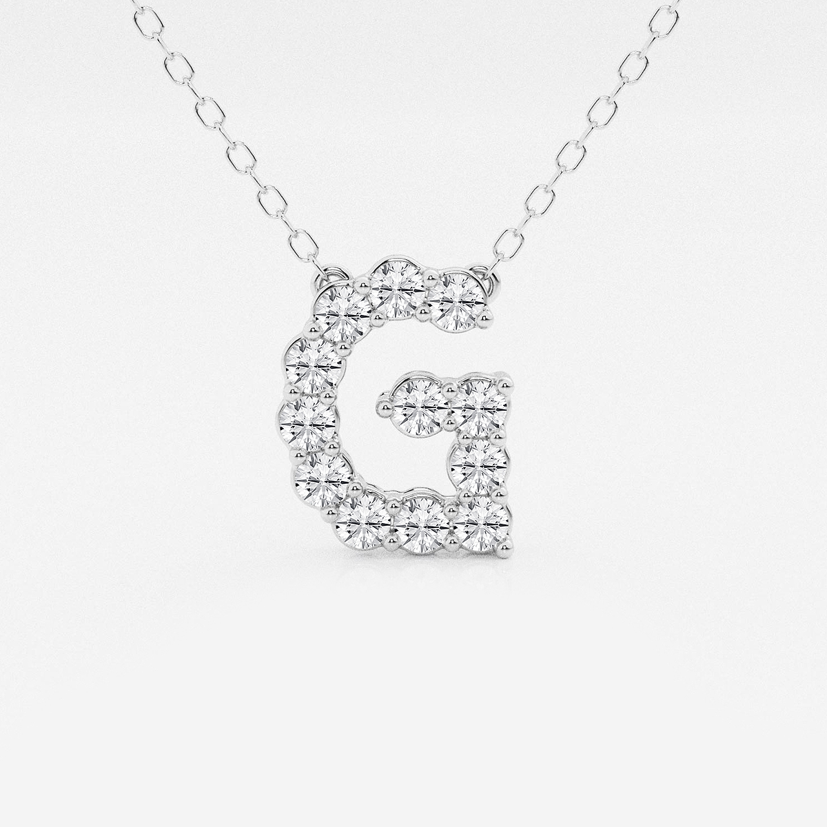 2/5 ctw Round Lab Grown Diamond Initial G Personalized Pendant