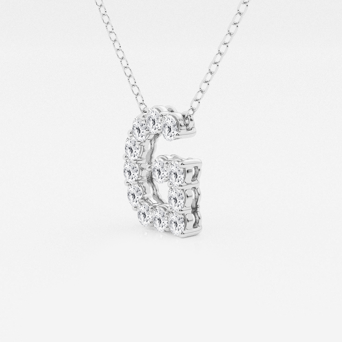 Additional Image 1 for  2/5 ctw Round Lab Grown Diamond Initial G Personalized Pendant
