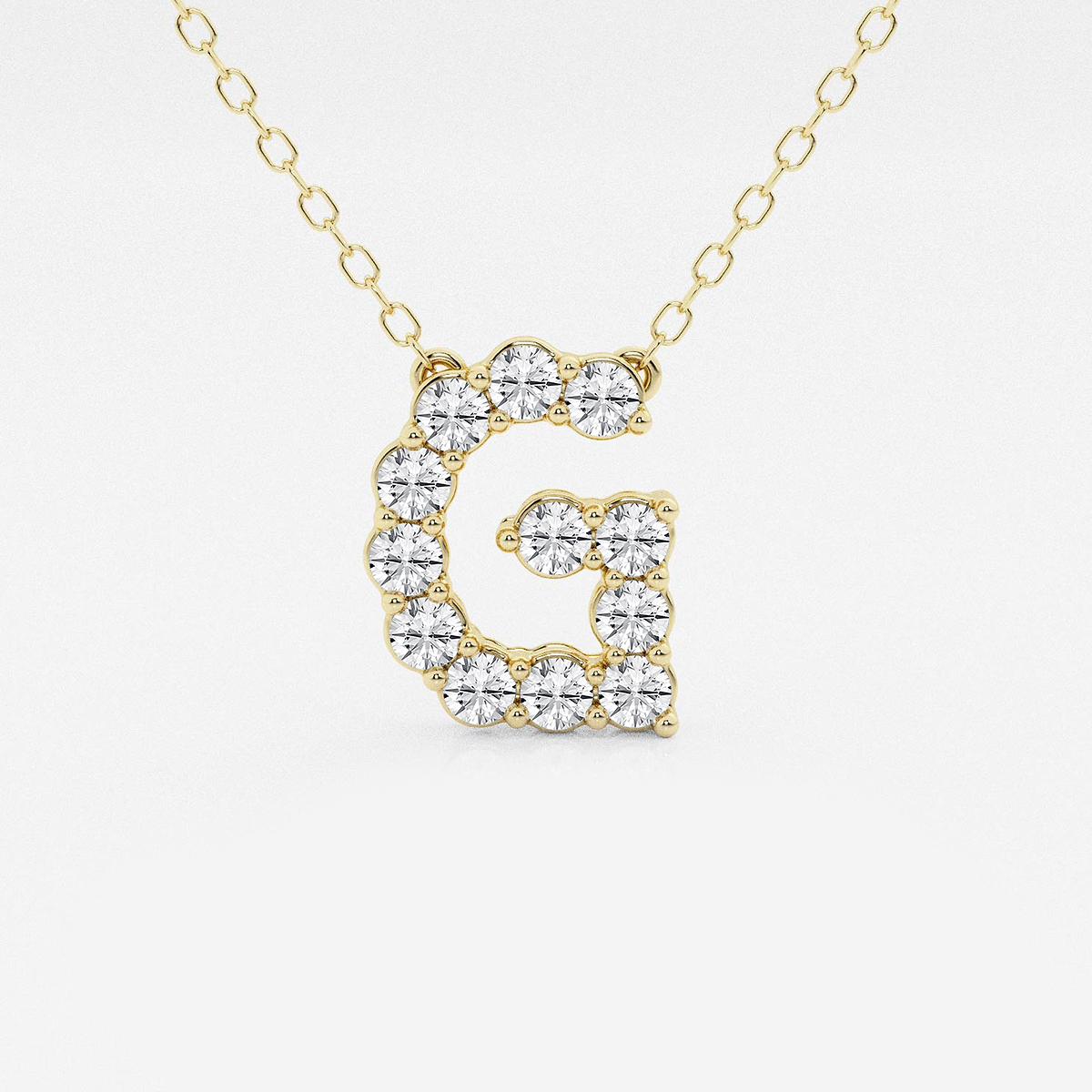 2/5 ctw Round Lab Grown Diamond Initial G Personalized Pendant