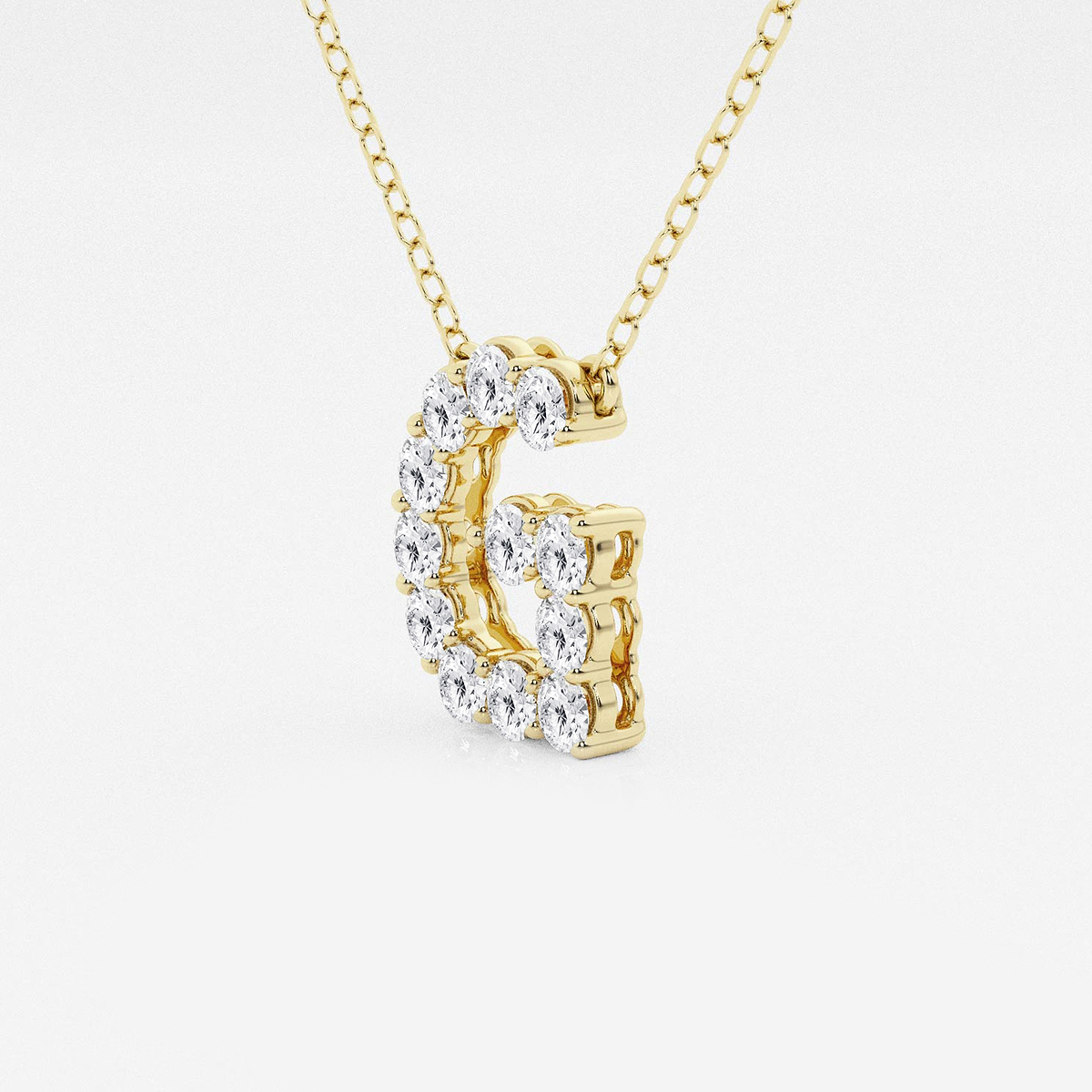 Additional Image 1 for  2/5 ctw Round Lab Grown Diamond Initial G Personalized Pendant