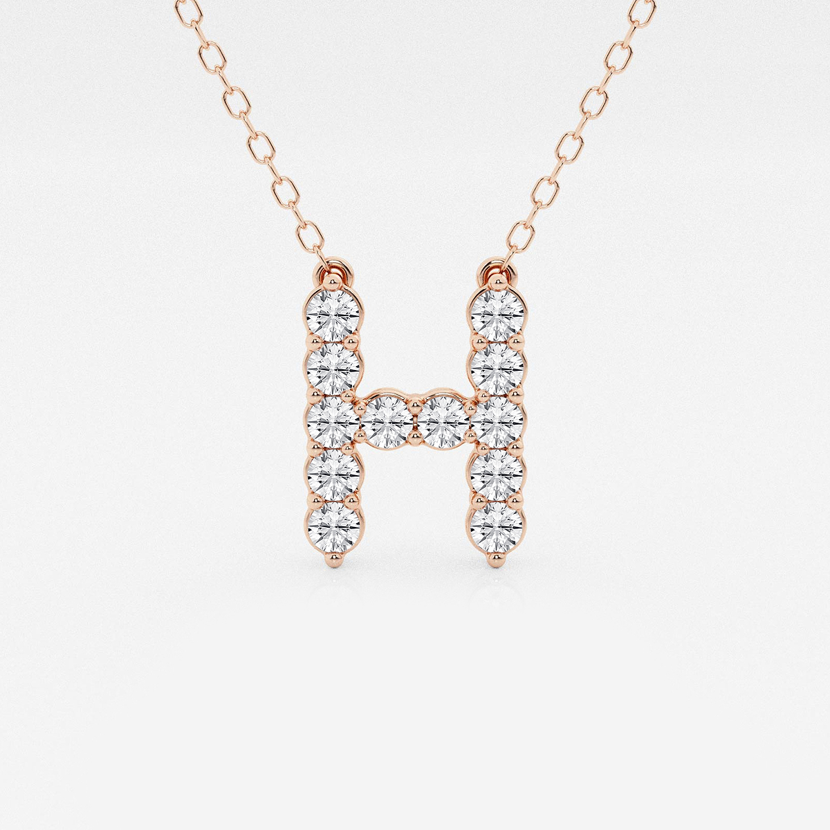 2/5 ctw Round Lab Grown Diamond Initial H Personalized Pendant