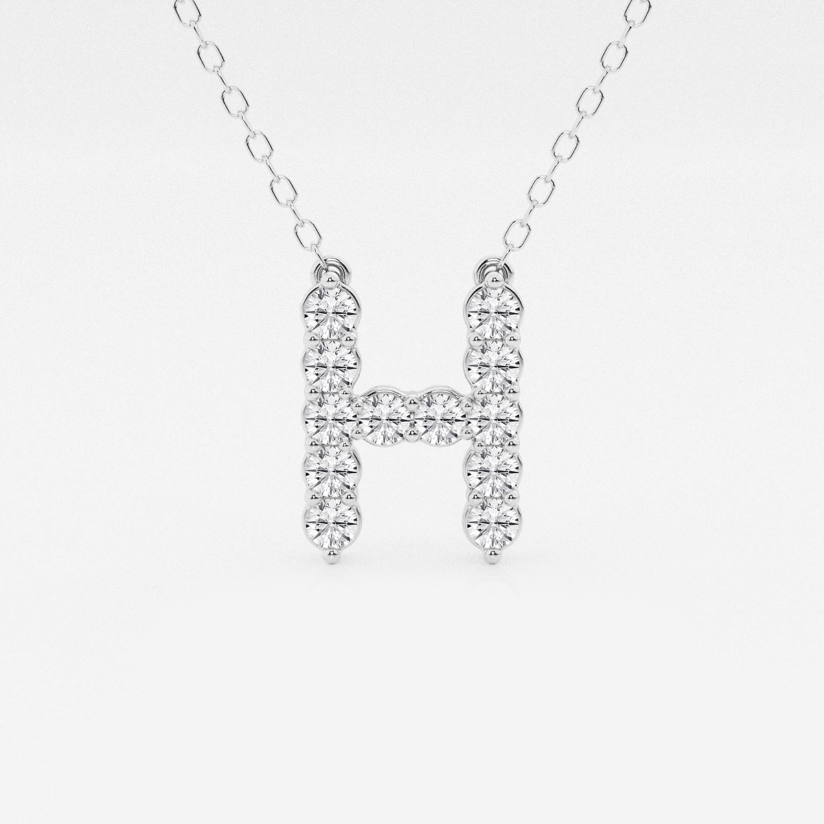 2/5 ctw Round Lab Grown Diamond Initial H Personalized Pendant