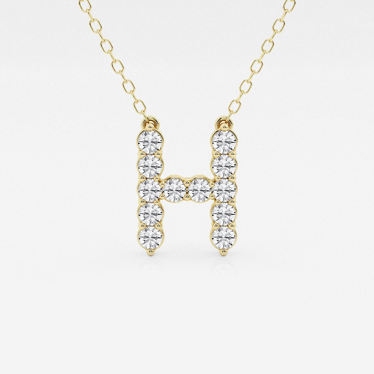 2/5 ctw Round Lab Grown Diamond Initial H Personalized Pendant