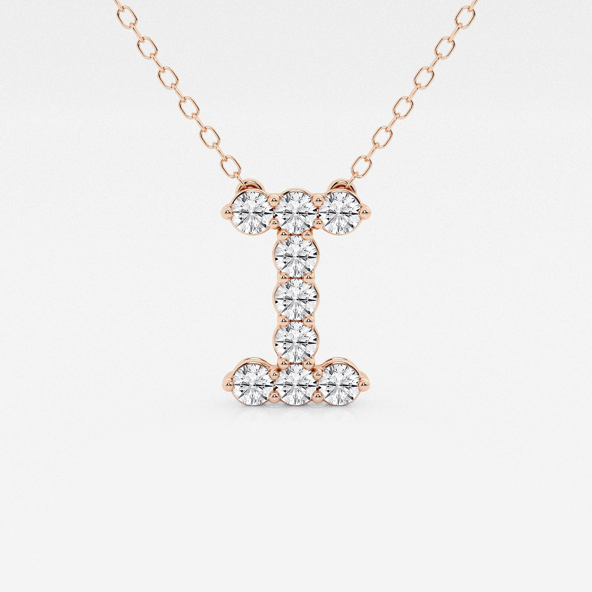 2/5 ctw Round Lab Grown Diamond Initial I Personalized Pendant