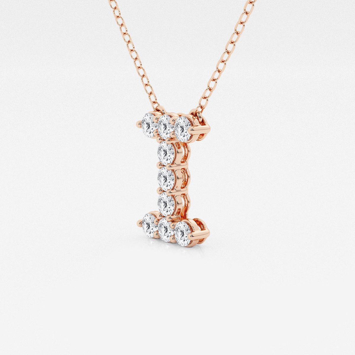 Additional Image 1 for  2/5 ctw Round Lab Grown Diamond Initial I Personalized Pendant