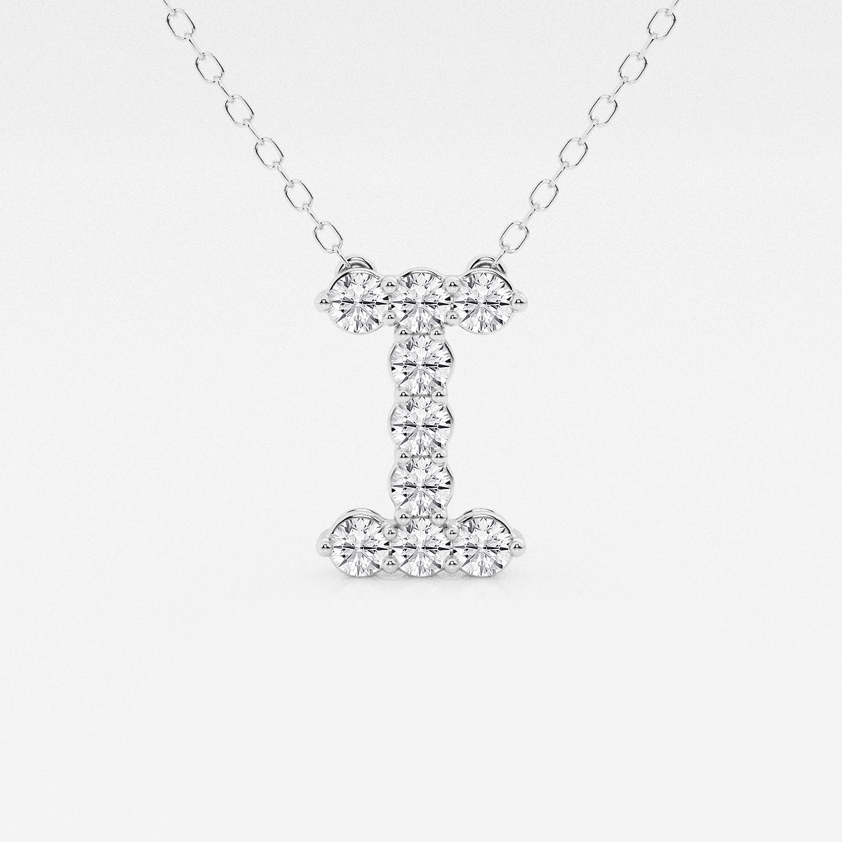 2/5 ctw Round Lab Grown Diamond Initial I Personalized Pendant