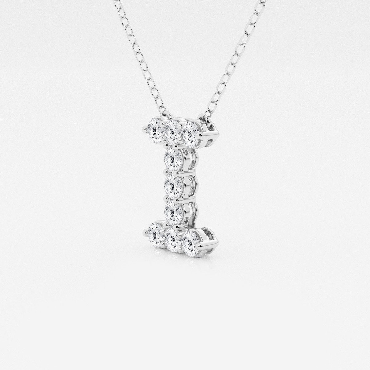 Additional Image 1 for  2/5 ctw Round Lab Grown Diamond Initial I Personalized Pendant