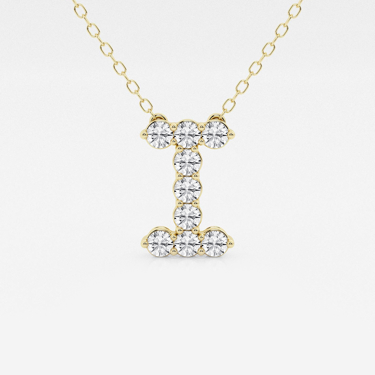 2/5 ctw Round Lab Grown Diamond Initial I Personalized Pendant