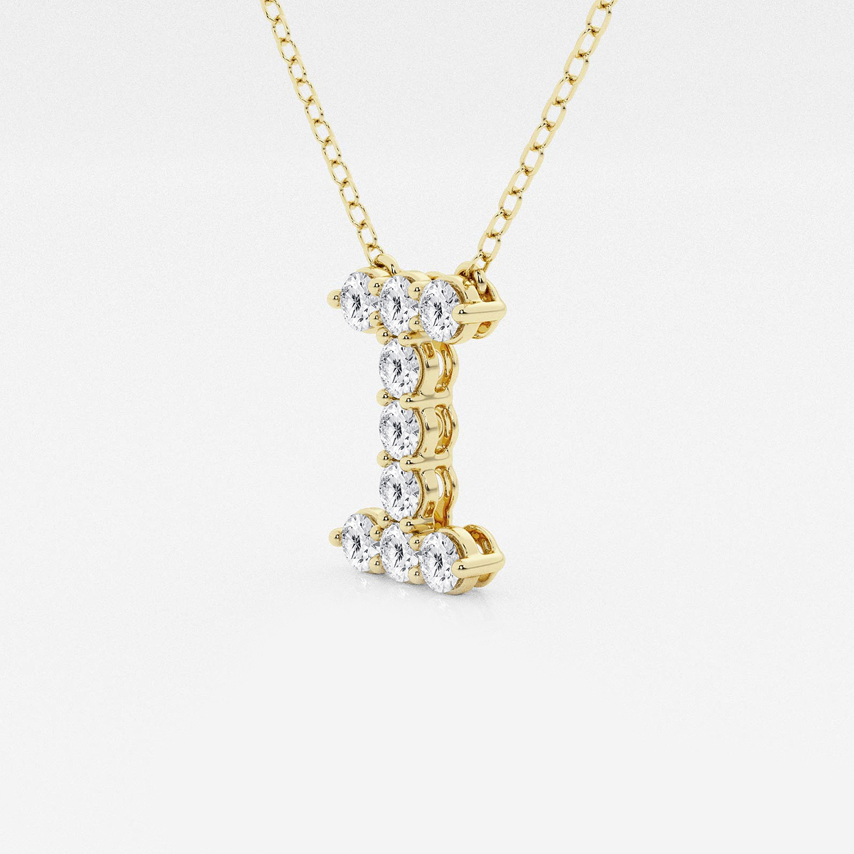 Additional Image 1 for  2/5 ctw Round Lab Grown Diamond Initial I Personalized Pendant