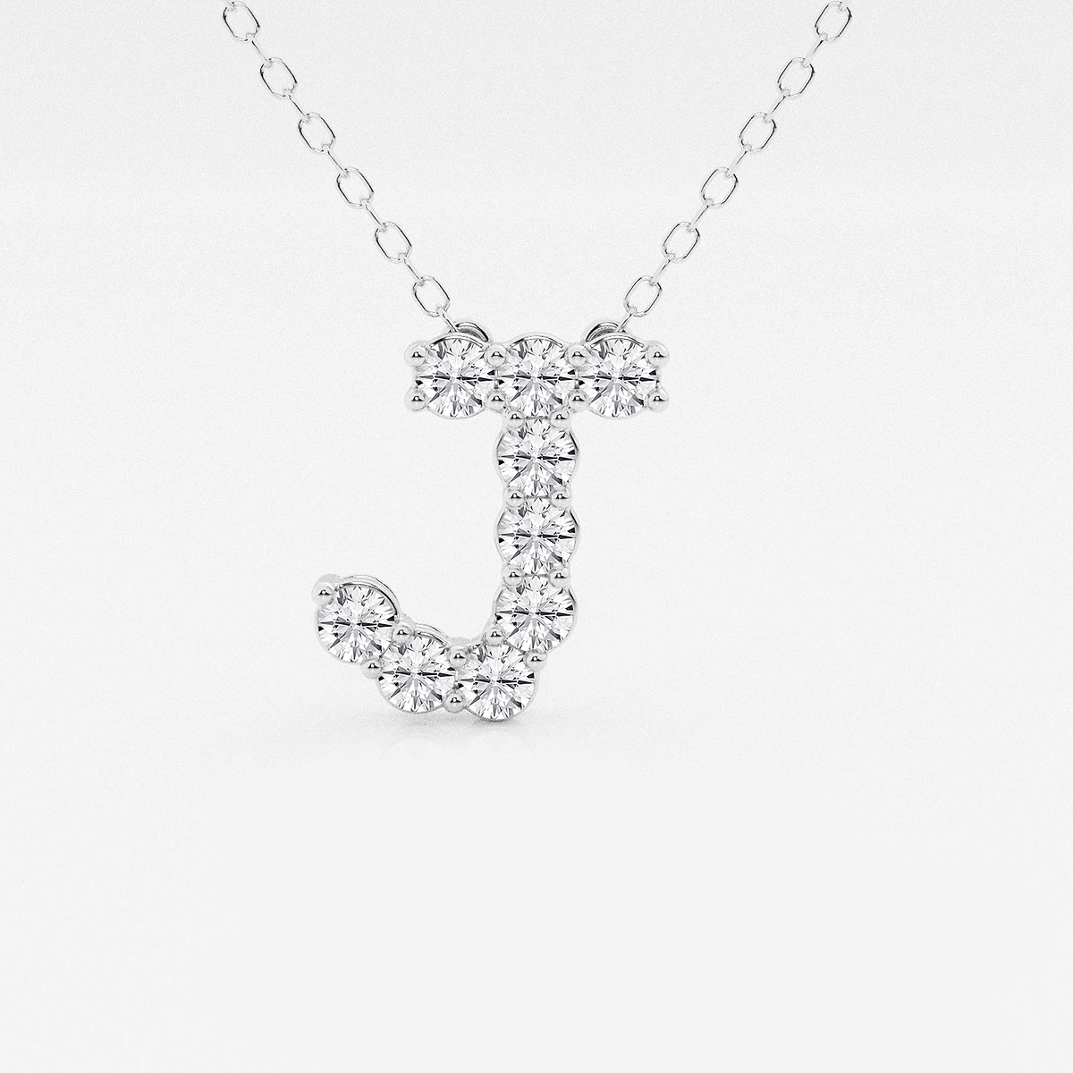 2/5 ctw Round Lab Grown Diamond Initial J Personalized Pendant