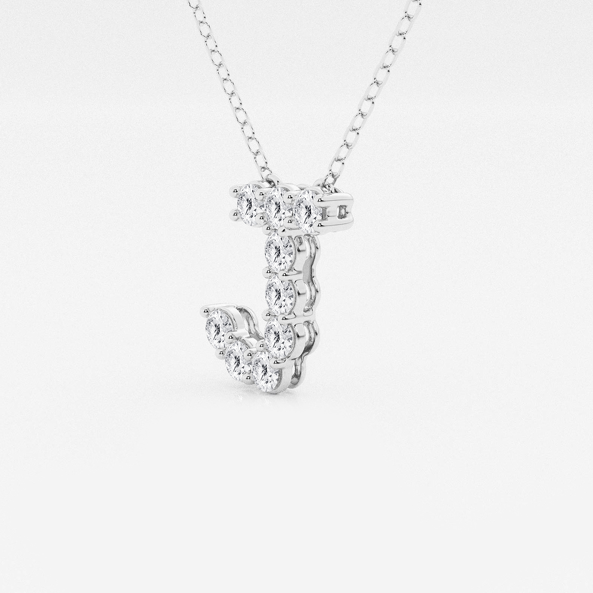 Additional Image 1 for  2/5 ctw Round Lab Grown Diamond Initial J Personalized Pendant