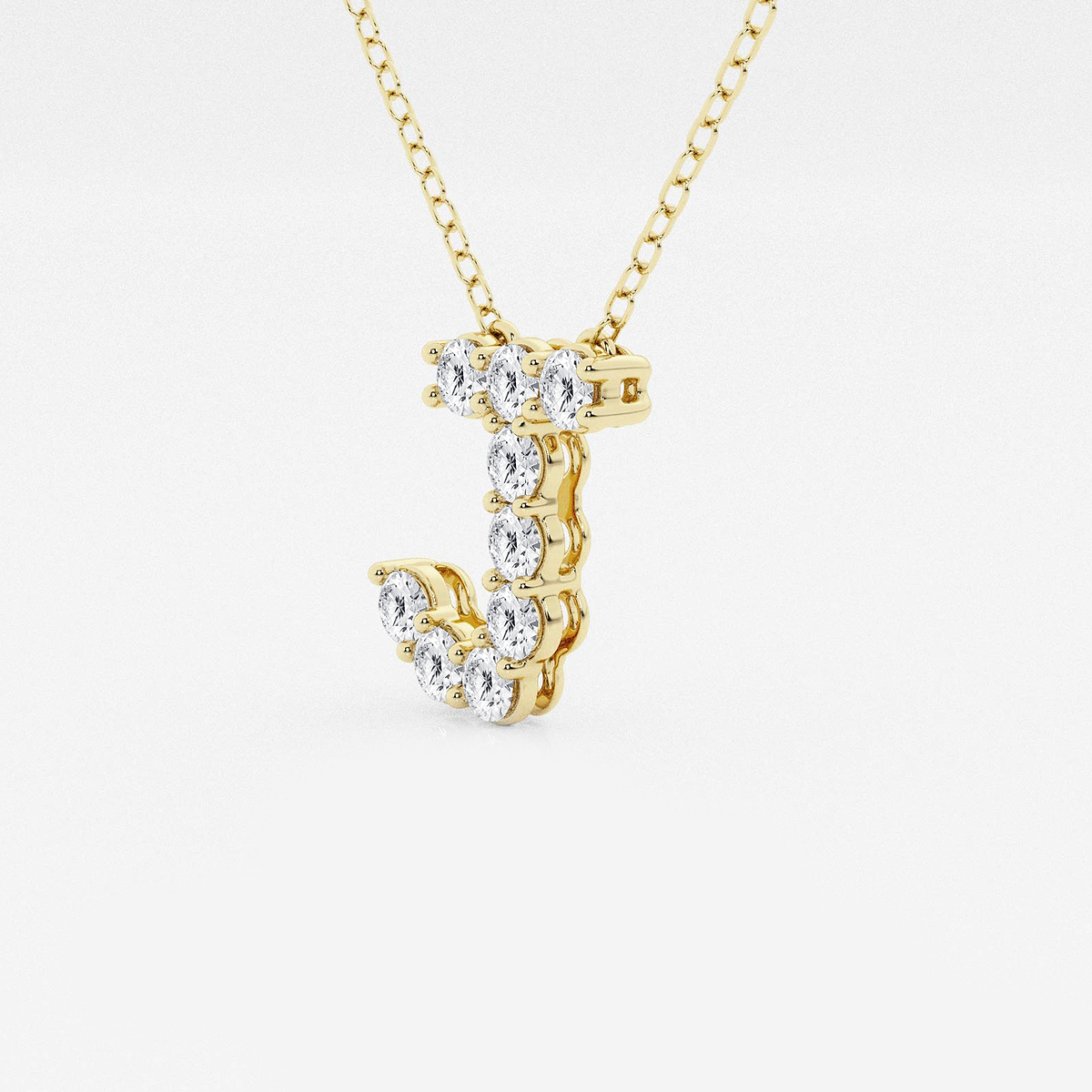Additional Image 1 for  2/5 ctw Round Lab Grown Diamond Initial J Personalized Pendant
