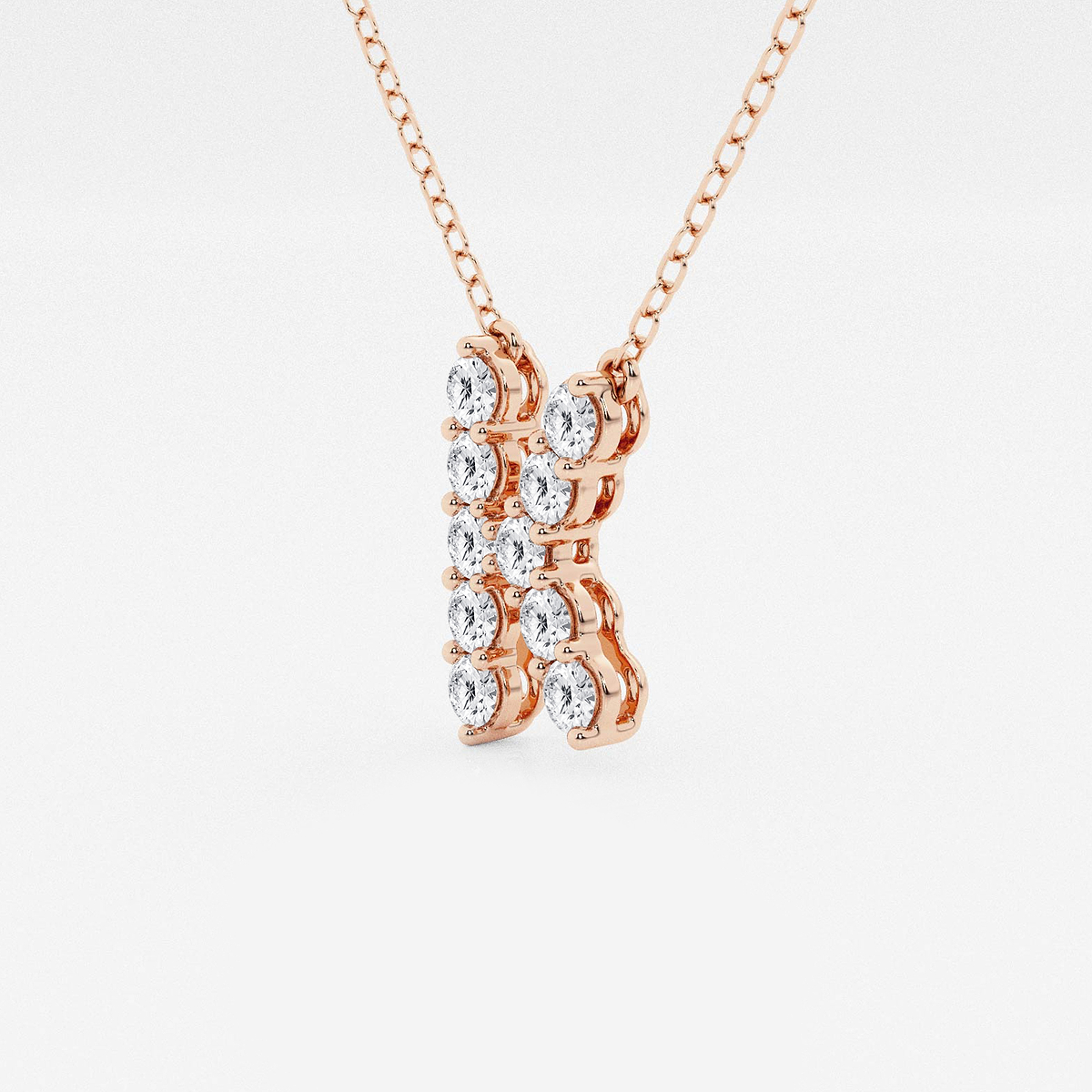 Additional Image 1 for  2/5 ctw Round Lab Grown Diamond Initial K Personalized Pendant