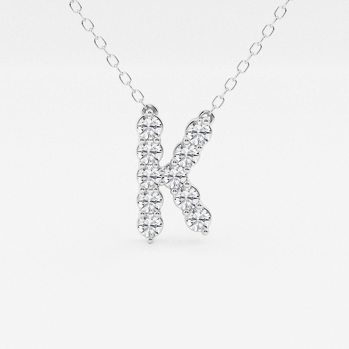 2/5 ctw Round Lab Grown Diamond Initial K Personalized Pendant