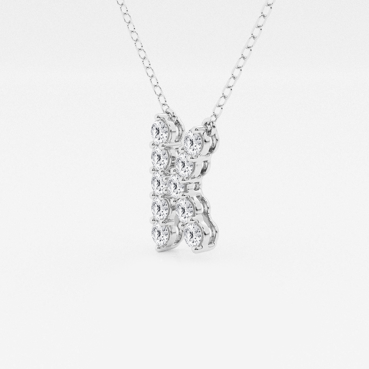 Additional Image 1 for  2/5 ctw Round Lab Grown Diamond Initial K Personalized Pendant