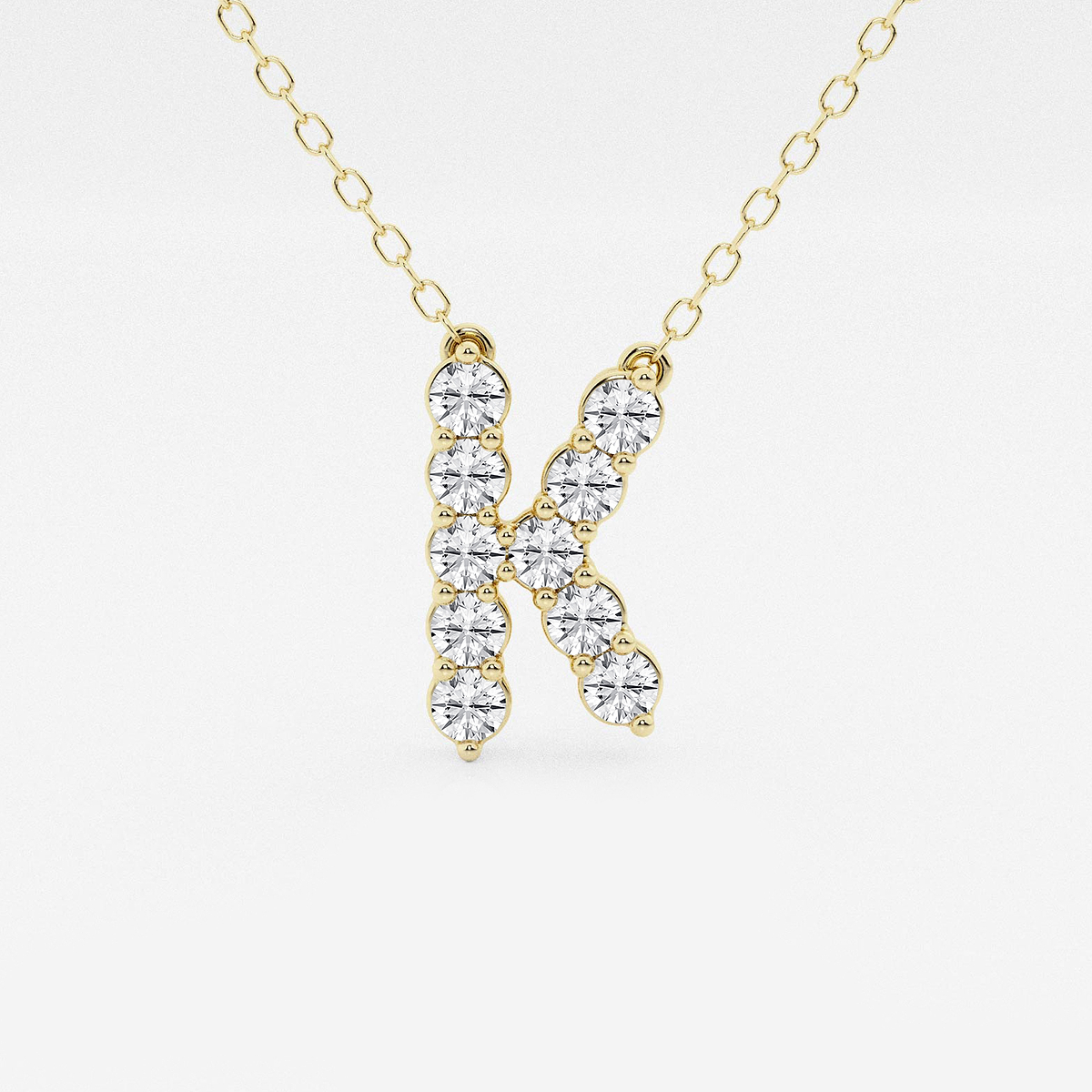 2/5 ctw Round Lab Grown Diamond Initial K Personalized Pendant