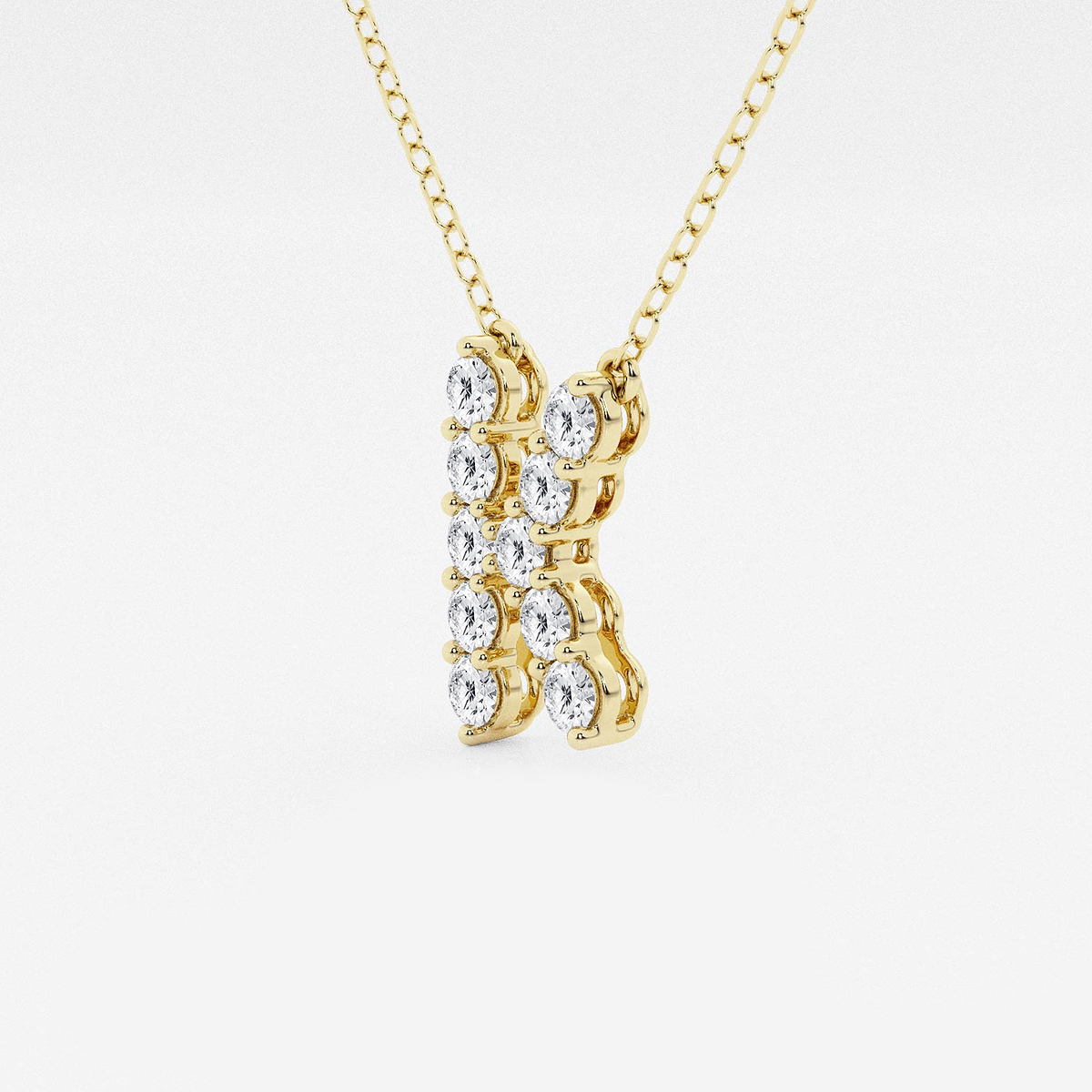 Additional Image 1 for  2/5 ctw Round Lab Grown Diamond Initial K Personalized Pendant