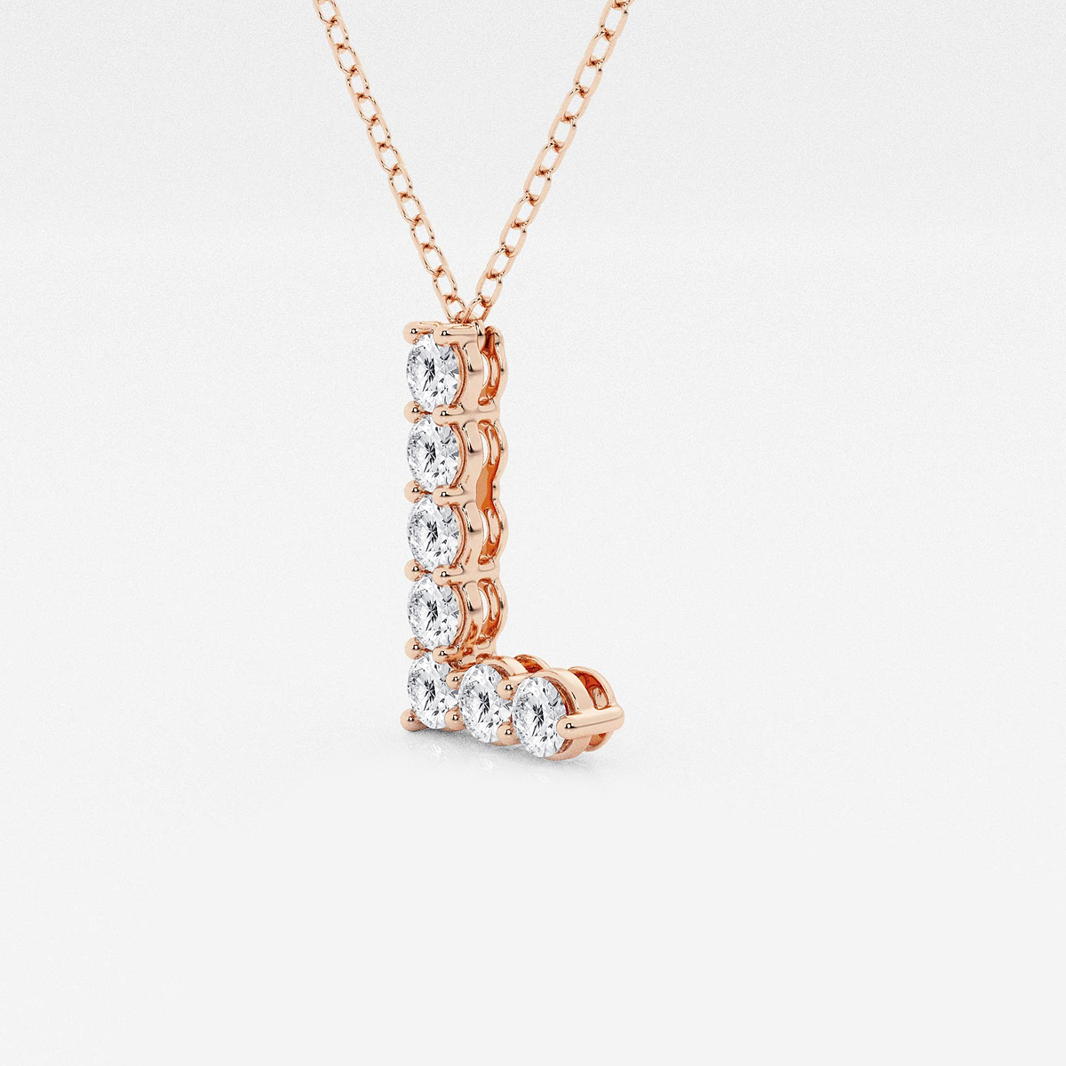 Additional Image 1 for  2/5 ctw Round Lab Grown Diamond Initial L Personalized Pendant
