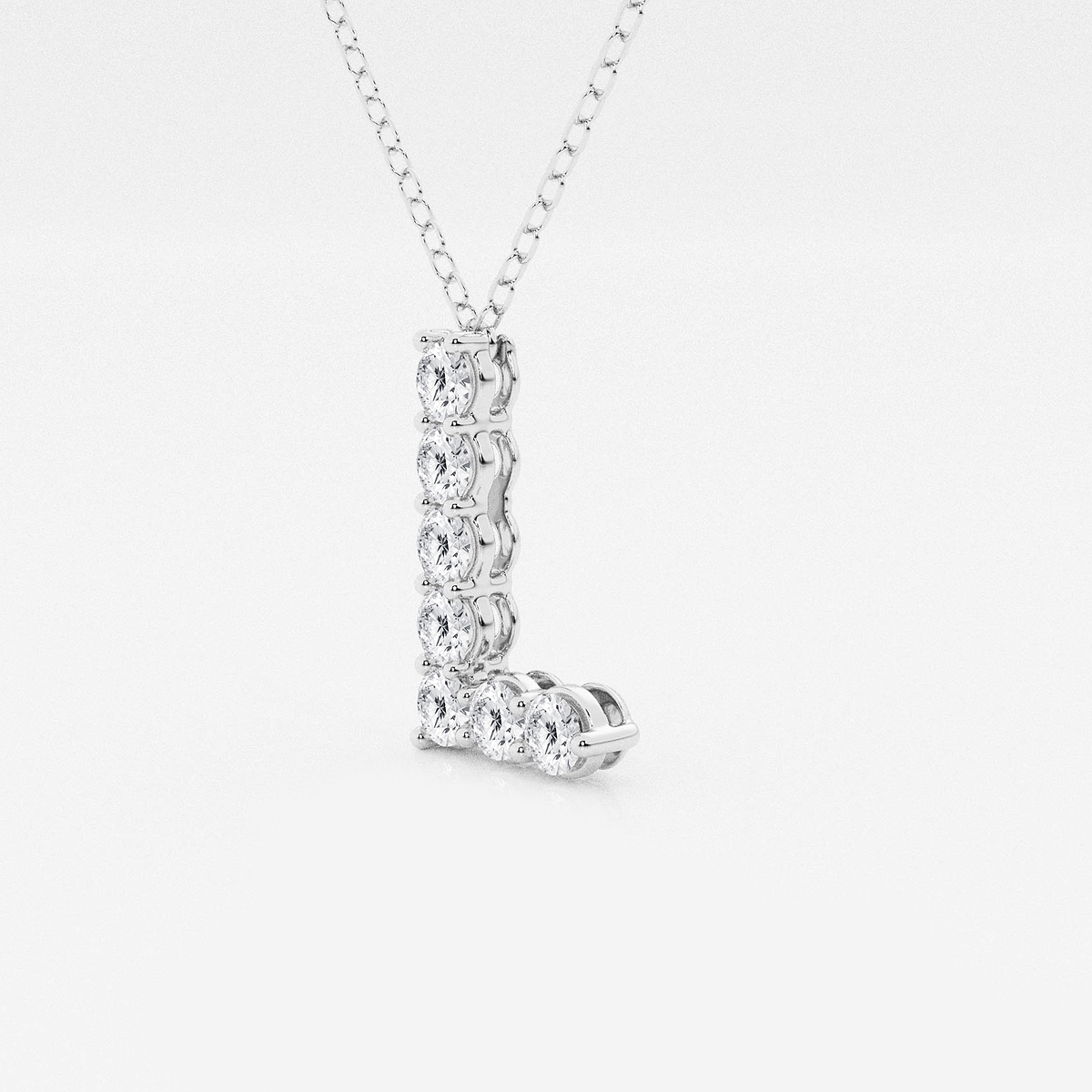 Additional Image 1 for  2/5 ctw Round Lab Grown Diamond Initial L Personalized Pendant
