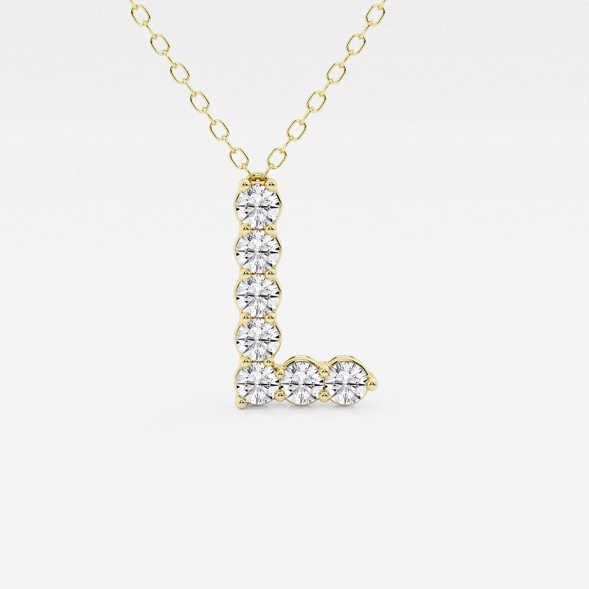 2/5 ctw Round Lab Grown Diamond Initial L Personalized Pendant