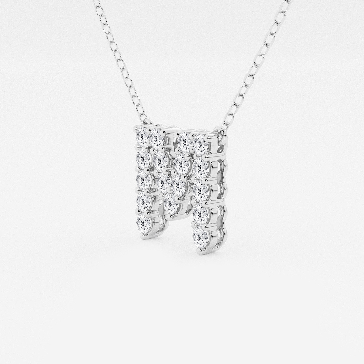 Additional Image 1 for  2/5 ctw Round Lab Grown Diamond Initial M Personalized Pendant