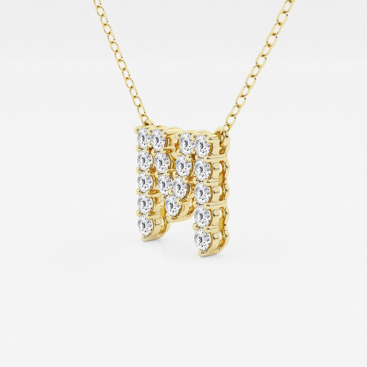 Additional Image 1 for  2/5 ctw Round Lab Grown Diamond Initial M Personalized Pendant