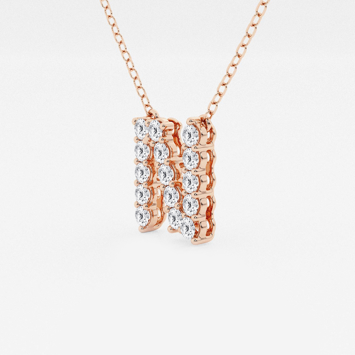 Additional Image 1 for  2/5 ctw Round Lab Grown Diamond Initial N Personalized Pendant