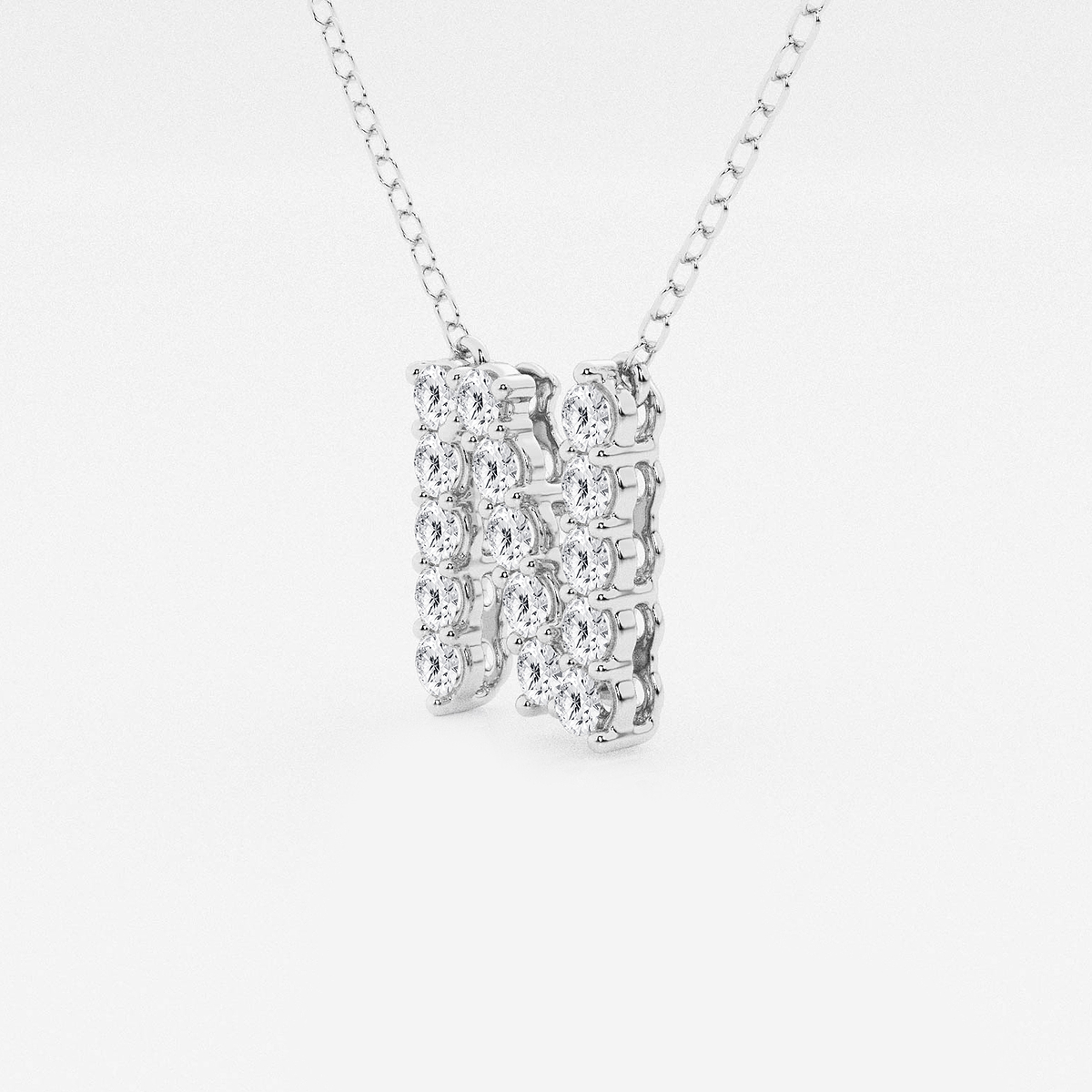 Additional Image 1 for  2/5 ctw Round Lab Grown Diamond Initial N Personalized Pendant