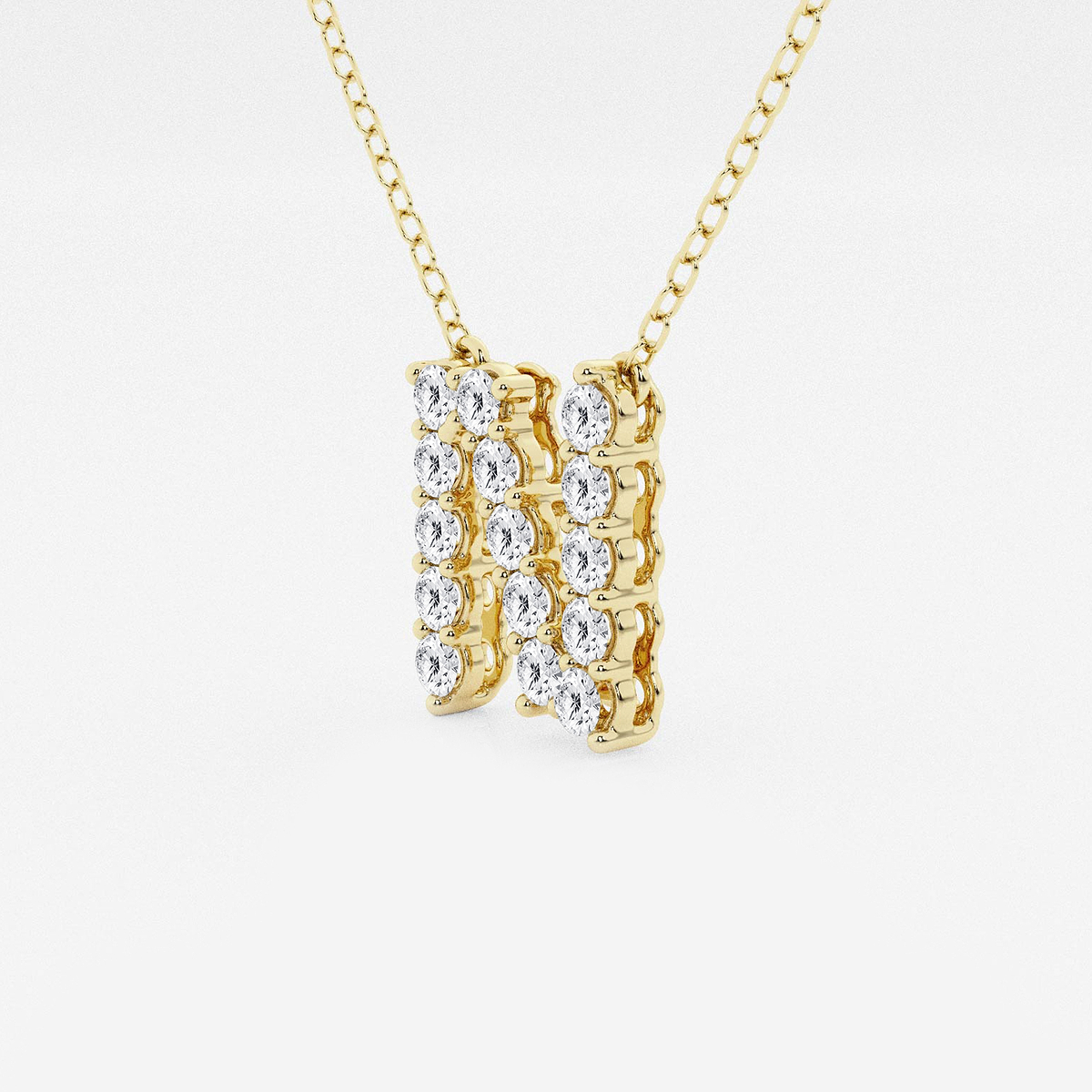Additional Image 1 for  2/5 ctw Round Lab Grown Diamond Initial N Personalized Pendant