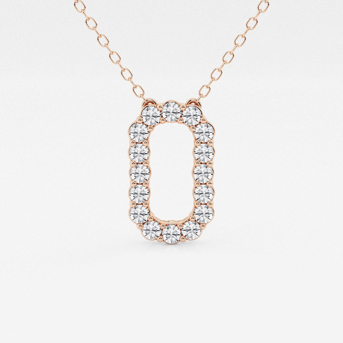 2/5 ctw Round Lab Grown Diamond Initial O Personalized Pendant