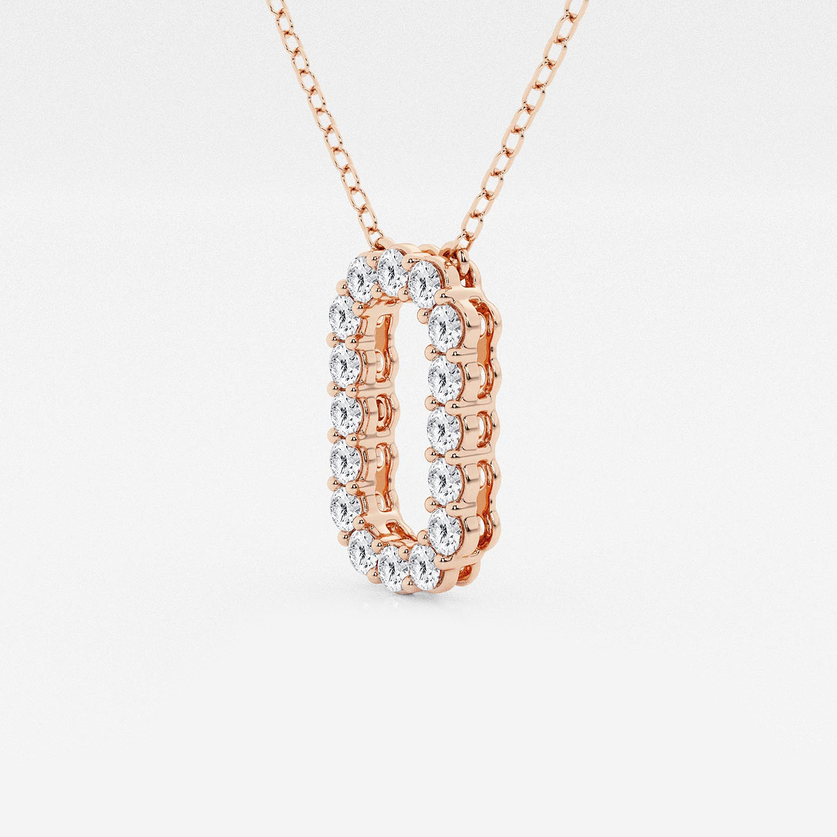 Additional Image 1 for  2/5 ctw Round Lab Grown Diamond Initial O Personalized Pendant