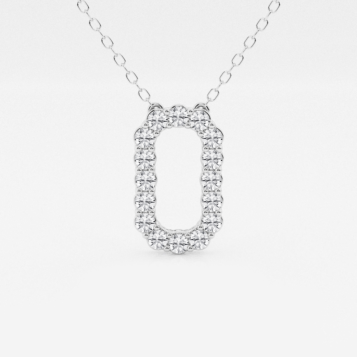 2/5 ctw Round Lab Grown Diamond Initial O Personalized Pendant
