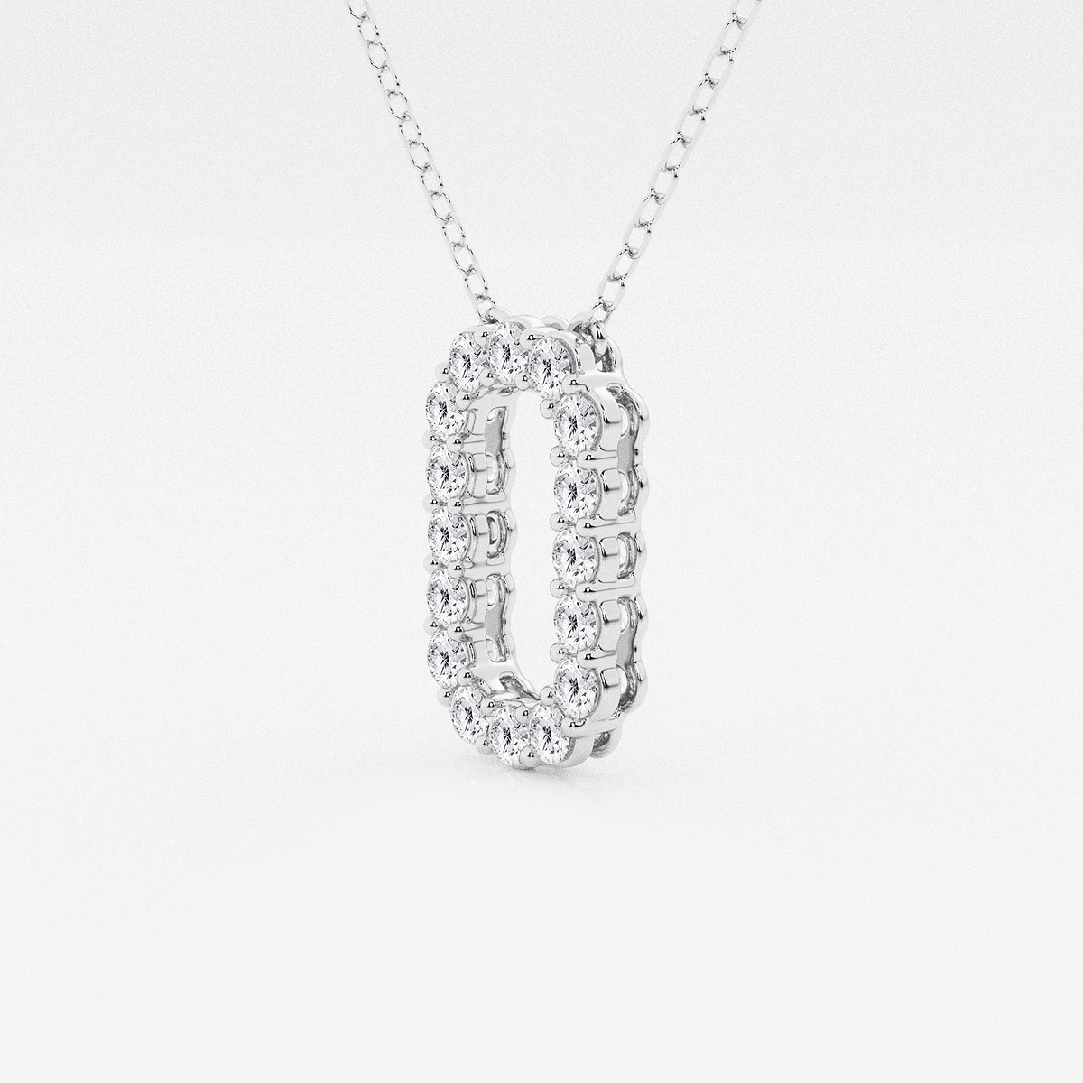 Additional Image 1 for  2/5 ctw Round Lab Grown Diamond Initial O Personalized Pendant