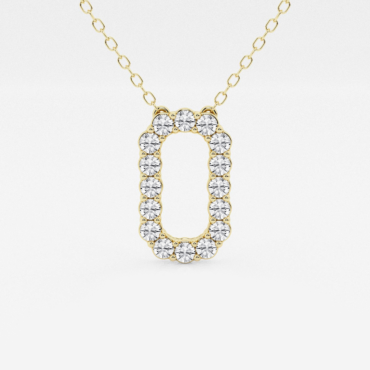 2/5 ctw Round Lab Grown Diamond Initial O Personalized Pendant