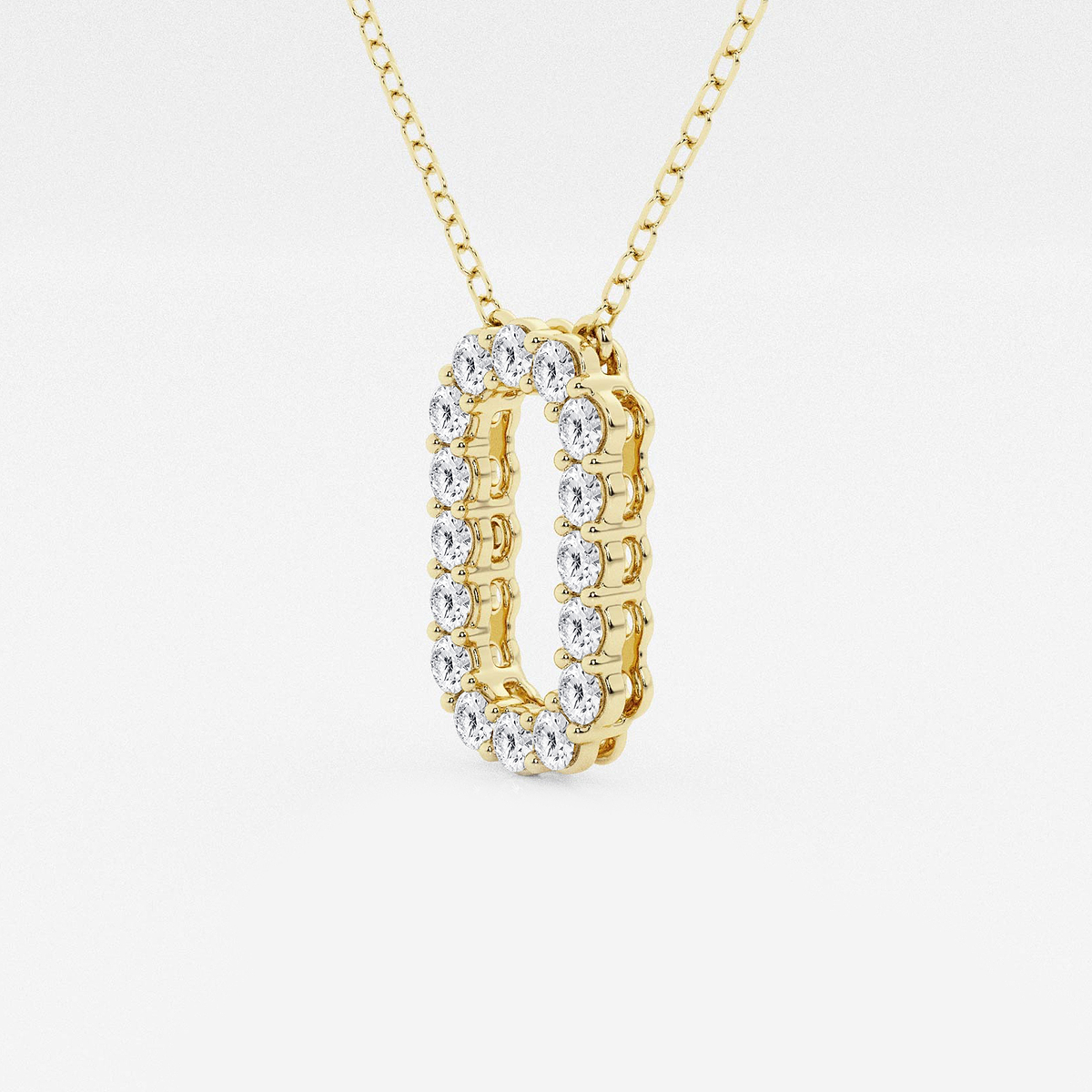 Additional Image 1 for  2/5 ctw Round Lab Grown Diamond Initial O Personalized Pendant