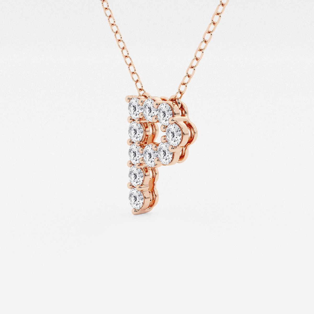 Additional Image 1 for  2/5 ctw Round Lab Grown Diamond Initial P Personalized Pendant