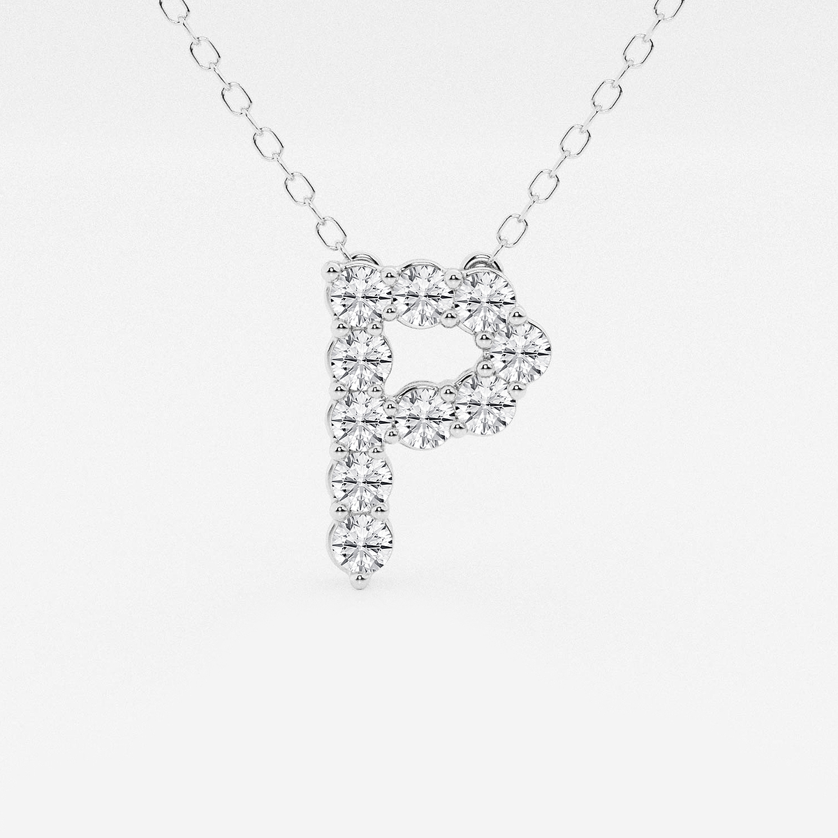 2/5 ctw Round Lab Grown Diamond Initial P Personalized Pendant