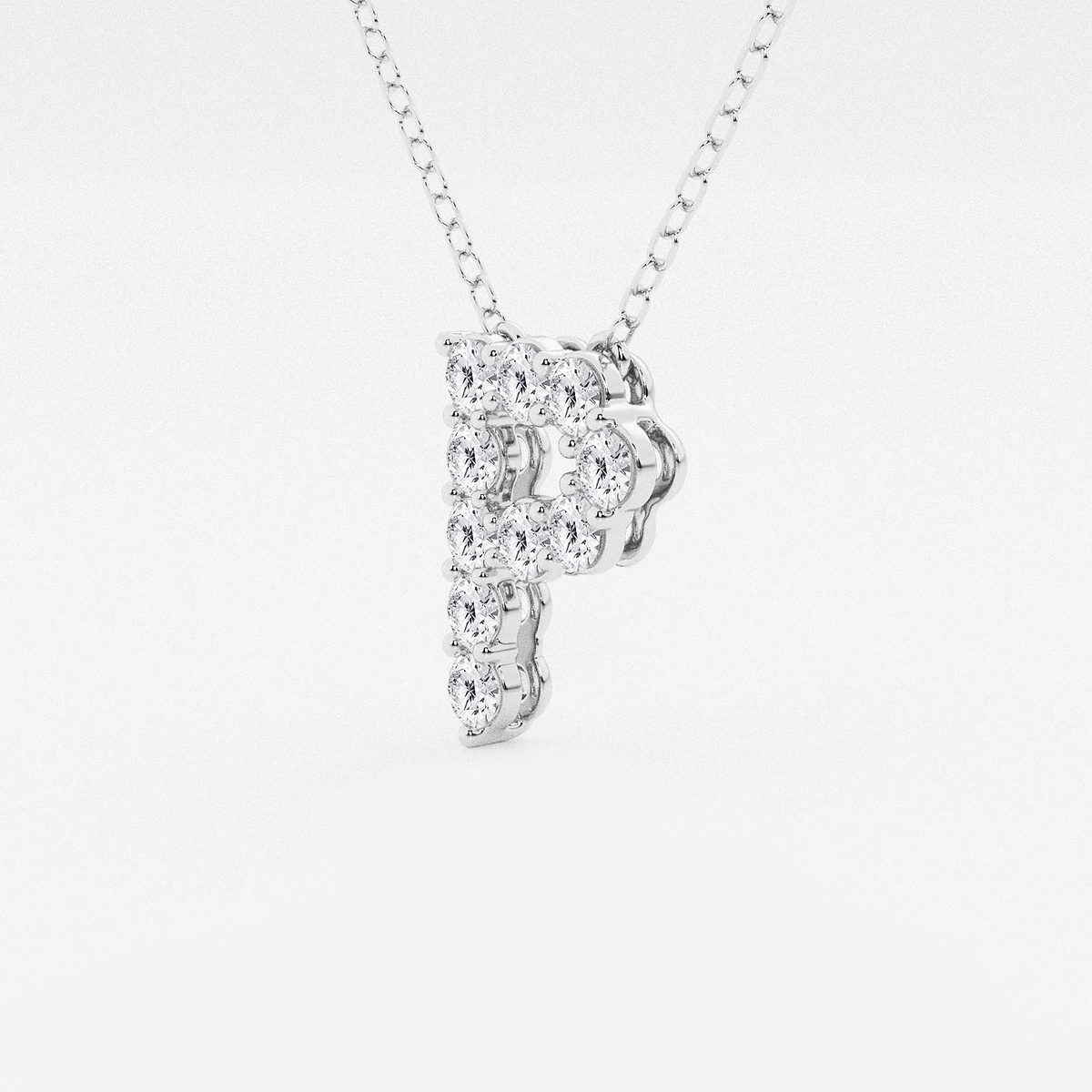 Additional Image 1 for  2/5 ctw Round Lab Grown Diamond Initial P Personalized Pendant