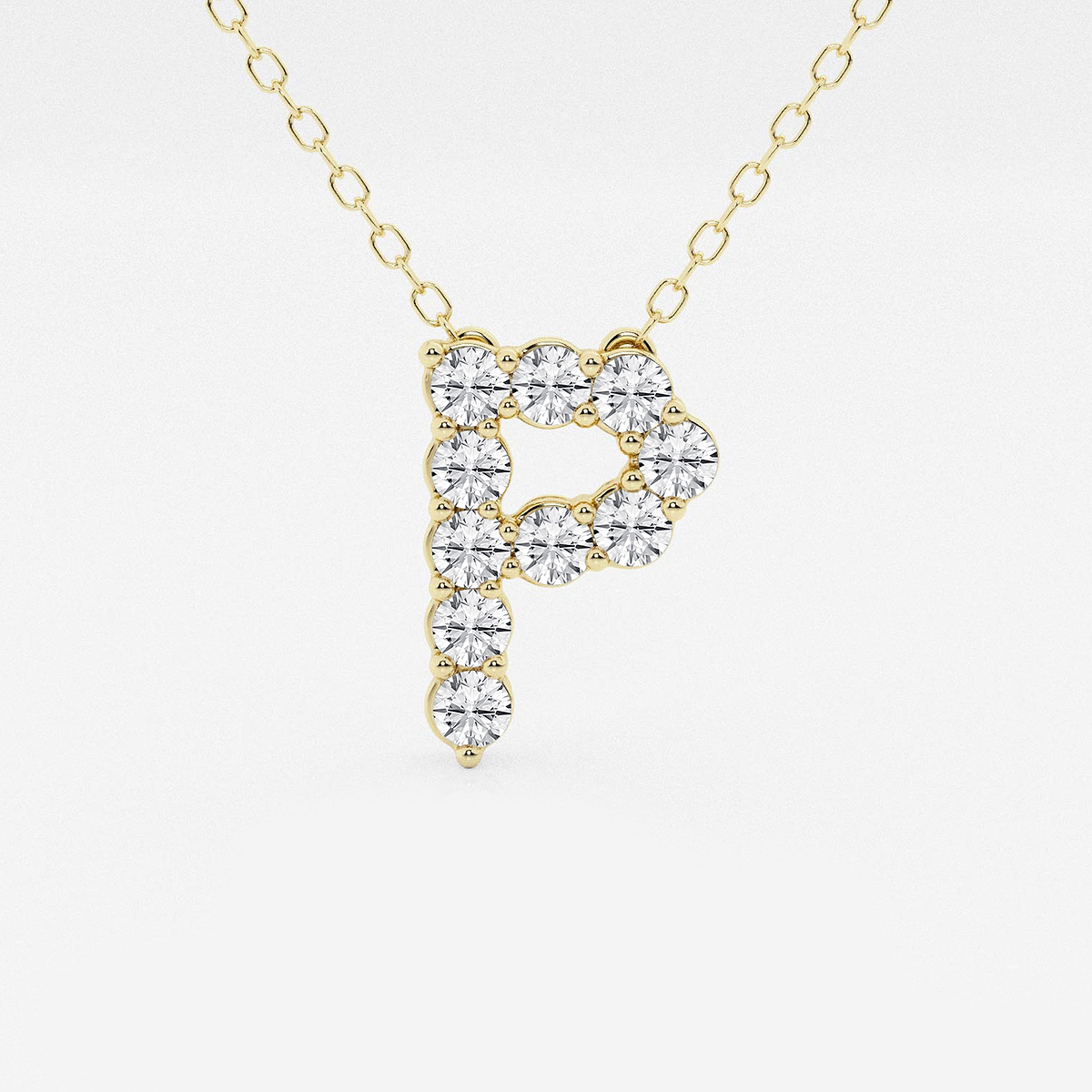 2/5 ctw Round Lab Grown Diamond Initial P Personalized Pendant