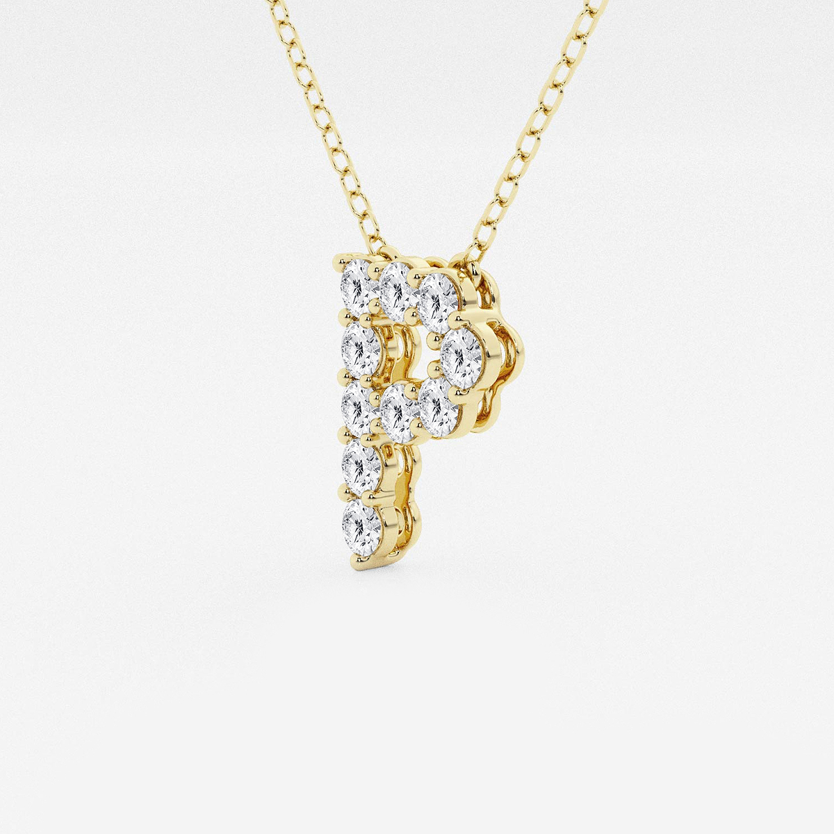 Additional Image 1 for  2/5 ctw Round Lab Grown Diamond Initial P Personalized Pendant