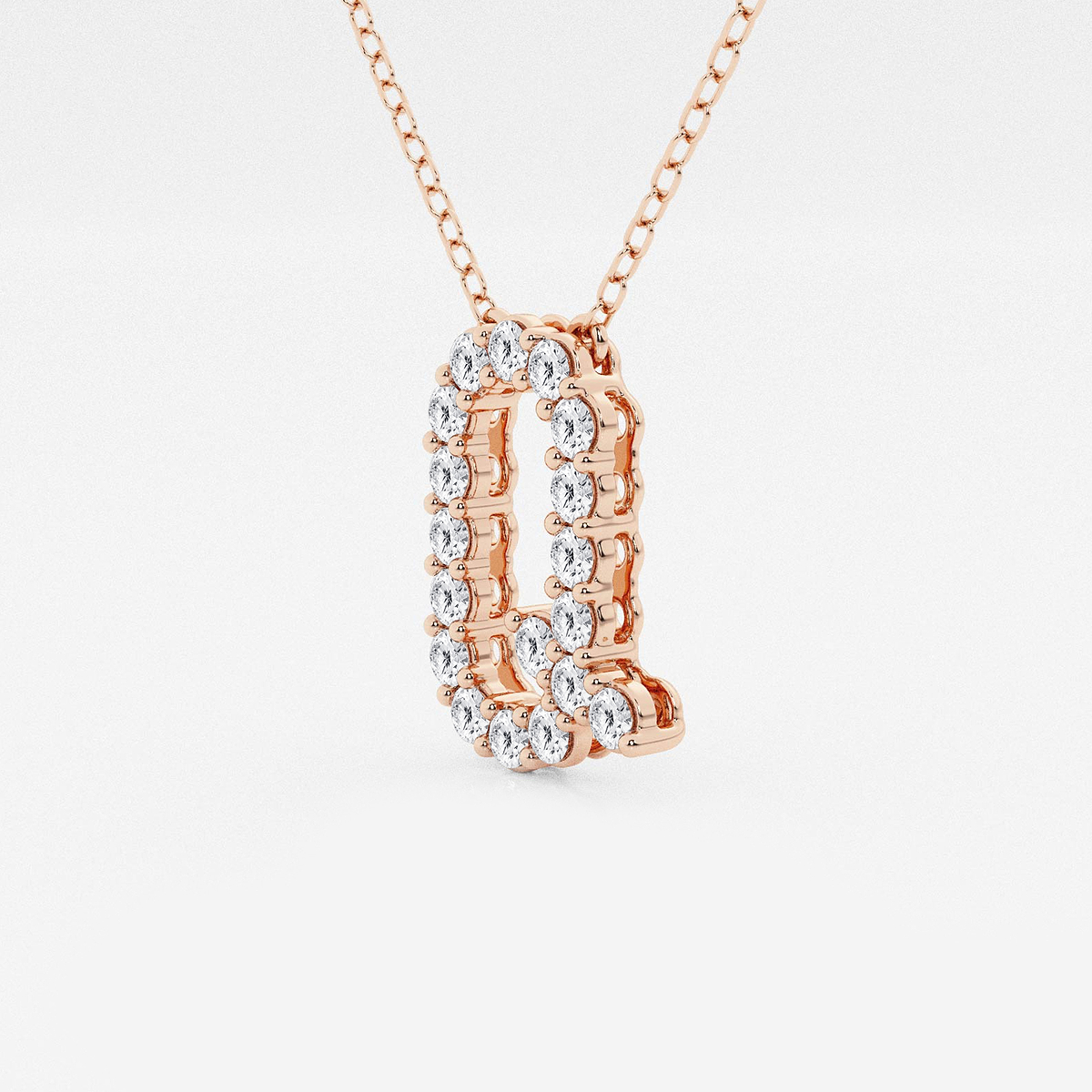 Additional Image 1 for  2/5 ctw Round Lab Grown Diamond Initial Q Personalized Pendant